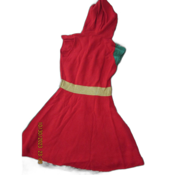 Hooked Up by I.O.T size xs hooded Christmas dress present red green gold - Picture 9 of 9